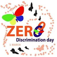 zéro la discrimination journée vecteur illustration. adapté pour salutation carte, affiche et bannière, sociale médias poste.