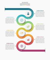 icônes infographiques de chronologie de visualisation de données commerciales conçues pour le modèle de fond abstrait vecteur