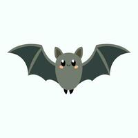 Facile dessin animé concept chauve souris icône. chauve souris en volant avec ouvert ailes, Halloween symbole. isolé vecteur illustration.