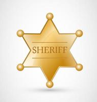 Gold Sheriff Badge vecteur