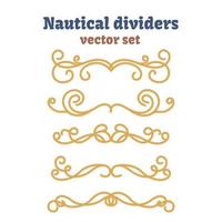 Dividers set. Nautical ropes. Decorative vector knots.