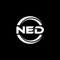 ned logo conception, inspiration pour une unique identité. moderne élégance et Créatif conception. filigrane votre Succès avec le frappant cette logo. vecteur