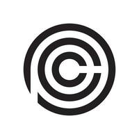 cercle ligne lettre cpc logo isolé sur blanc Contexte. vecteur