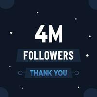 remercier vous 4m les abonnés ou suiveurs. la toile social médias moderne Publier conception vecteur