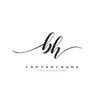 initiale lettre bh logo, fleur écriture logo conception, vecteur logo pour femmes beauté, salon, massage, cosmétique ou spa marque art.