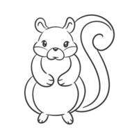 mignonne écureuil animal dessin animé conception pour coloration vecteur