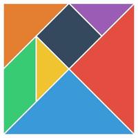 Pièces de base de jeu de cerveau carré tangram télévision couleurs ui vector illustration