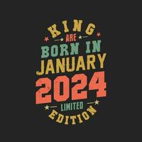 Roi sont née dans janvier 2024. Roi sont née dans janvier 2024 rétro ancien anniversaire vecteur