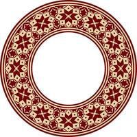 vecteur rond nationale rouge et noir ornement de ancien Perse. iranien ethnique cercle, anneau, frontière, Cadre.