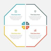 Créatif affaires infographie avec 4 sections vecteur