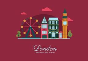 London Landmark Building Vector Flat Illustration