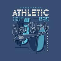 athlétique sport Nouveau york ville graphique typographie vecteur, t chemise conception, illustration, bien pour décontractée style vecteur