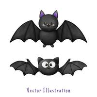 mignonne chauve souris, Halloween vecteur aquarelle illustration