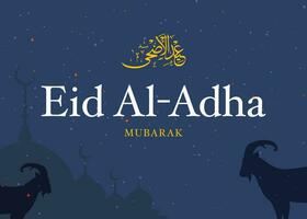 vecteur carte conception pour eid Al adha et iftar avec arabe texte béni le banquet ou festival. décoration signe pour Ramadan jeûne salutation avec eid mubarak texte. hari raie, musulman, islamique vacances