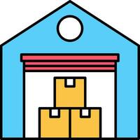 entrepôt icône symbole ou logo conception vecteur modèle illustration