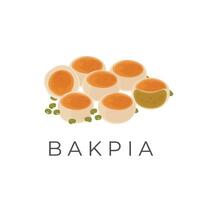 indonésien mung haricot bakpia illustration logo vecteur