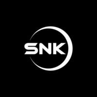 création de logo de lettre snk dans illustrator. logo vectoriel, dessins de calligraphie pour logo, affiche, invitation, etc. vecteur