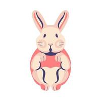 illustration stock de vecteur de lapin plat ute