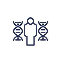 Humain génome, ADN icône, ligne vecteur
