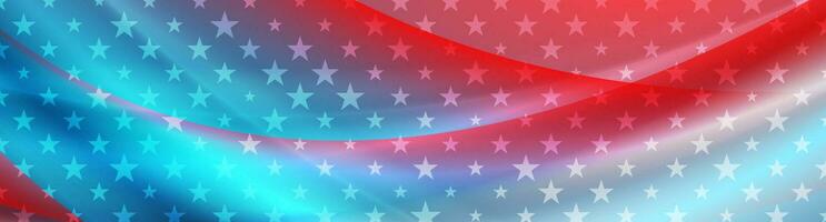 Etats-Unis couleurs et étoiles abstrait brillant ondulé Contexte vecteur