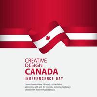 modèle de vecteur d'illustration de conception créative d'affiche de la journée indépendante du canada
