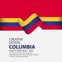 modèle de vecteur d'illustration de conception créative d'affiche de la journée indépendante de la colombie