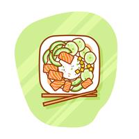 illustration de poke bowl vecteur