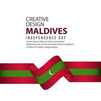 modèle de vecteur d'illustration de conception créative de célébration de la fête de l'indépendance des maldives