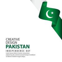 affiche de célébration de la fête de l'indépendance du pakistan modèle de vecteur d'illustration de conception créative