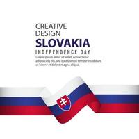 célébration de la fête de l'indépendance de la slovaquie design créatif illustration vecteur modèle