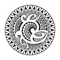rond tatouage géométrique ornement maori style. noir et blanc vecteur