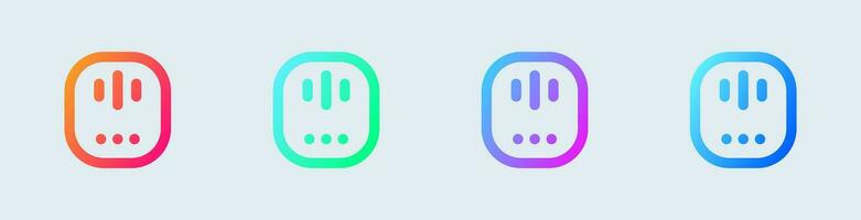 voix assistant ligne icône dans pente couleurs. intelligent parler panneaux vecteur illustration.
