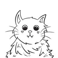mignonne décrit noir et blanc coloré chat animal de compagnie vecteur illustration isolé sur carré Contexte. Facile plat minimaliste dessin animé art stylé dessin.