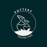 poterie logo conception Fait main, Créatif traditionnel agresser artisanat signe concept inspiration la nature atelier vecteur