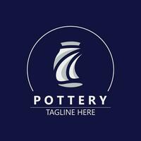 poterie logo conception Fait main, Créatif traditionnel agresser artisanat signe concept inspiration la nature atelier vecteur