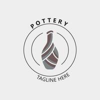 poterie logo conception Fait main, Créatif traditionnel agresser artisanat signe concept inspiration la nature atelier vecteur