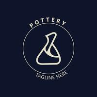 poterie logo conception Fait main, Créatif traditionnel agresser artisanat signe concept inspiration la nature atelier vecteur