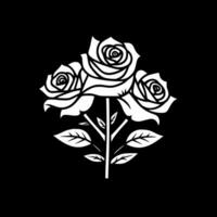 des roses - minimaliste et plat logo - vecteur illustration