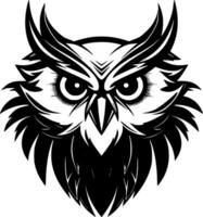 hibou, noir et blanc vecteur illustration