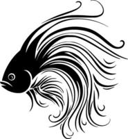 poisson, minimaliste et Facile silhouette - vecteur illustration