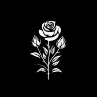 des roses - noir et blanc isolé icône - vecteur illustration