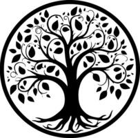 arbre - minimaliste et plat logo - vecteur illustration