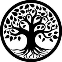 arbre de la vie - minimaliste et plat logo - vecteur illustration