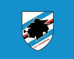 uc la sampdorie club logo symbole série une Football calcio Italie abstrait conception vecteur illustration avec bleu Contexte