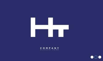 ht alphabet lettres initiales monogramme logo th, h et t vecteur