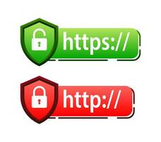 http contre https protocoles. compréhension le importance de sécurise la toile Connexions vecteur