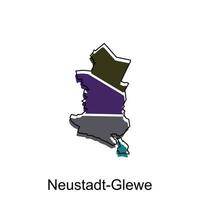 carte de Neustadt glewe géométrique coloré illustration conception modèle, Allemagne pays carte sur blanc Contexte vecteur