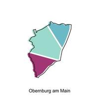 Obernbourg un m principale carte. vecteur carte de le allemand pays. les frontières de pour votre infographie. vecteur illustration conception modèle