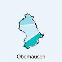 carte de oberhausen vecteur conception modèle, nationale les frontières et important villes illustration conception