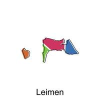 carte de leimen coloré avec contour conception, monde carte pays vecteur illustration modèle